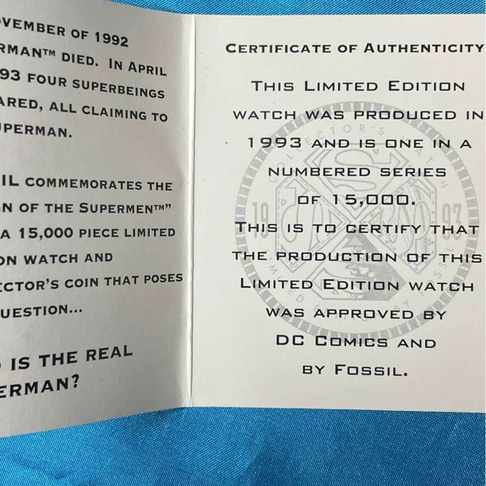 FOSSIL COMMEMORATIVE WATCH “REIGN OF THE SUPERMEN… - image 6